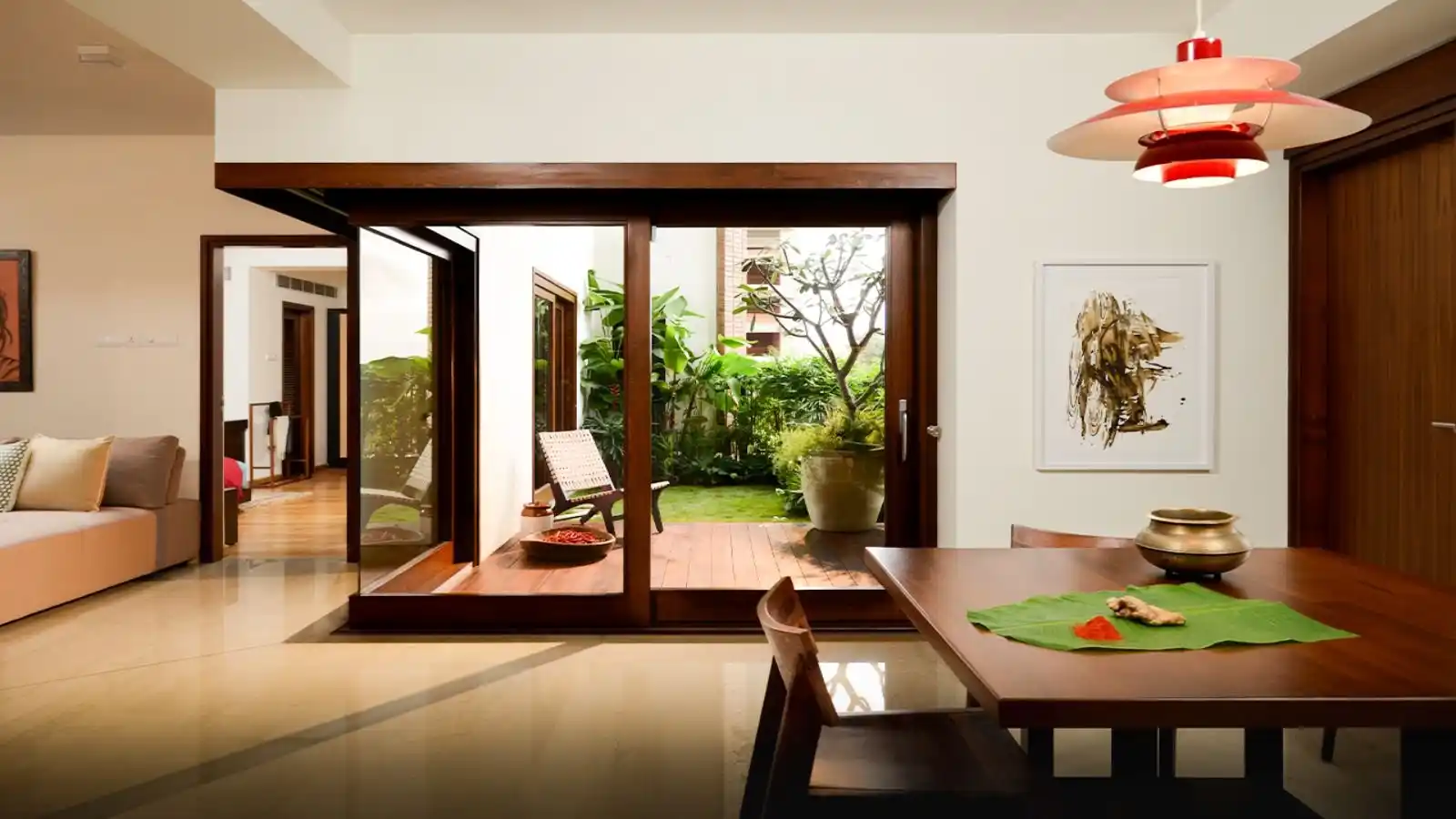 Total Environment Learning To Fly-Apartments-In-JP Nagar-South Bangalore-Dining-space-with-garden-view